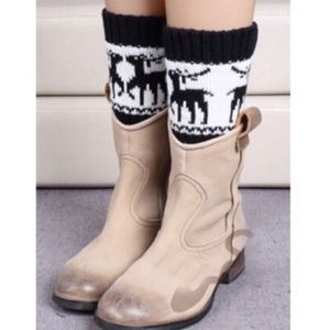 Black and White Fairisle Boot Cuffs
